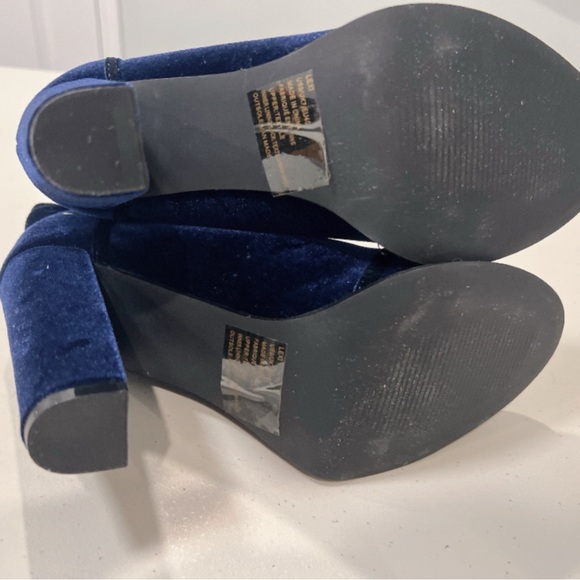 💎NEW💎Royal Blue Velvet Heel*Blue Booties*Ankle Boots*Velvet Shoes*Wide Fit - Picture 9 of 11